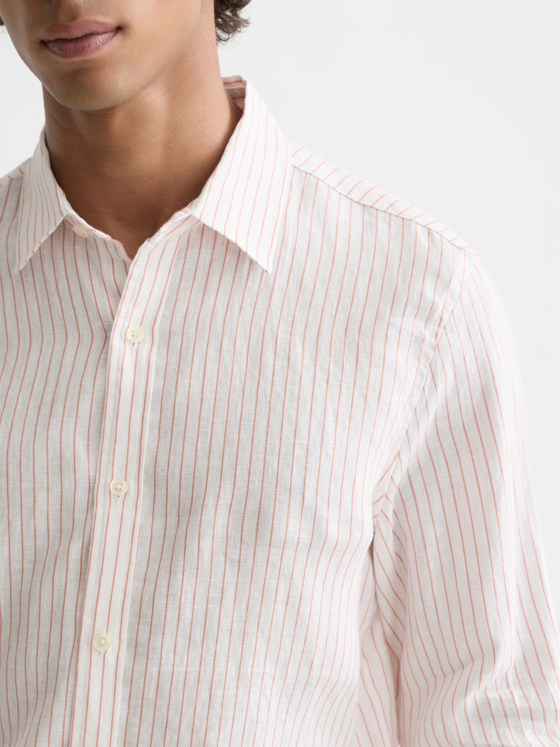 Striped linen regular-fit shirt