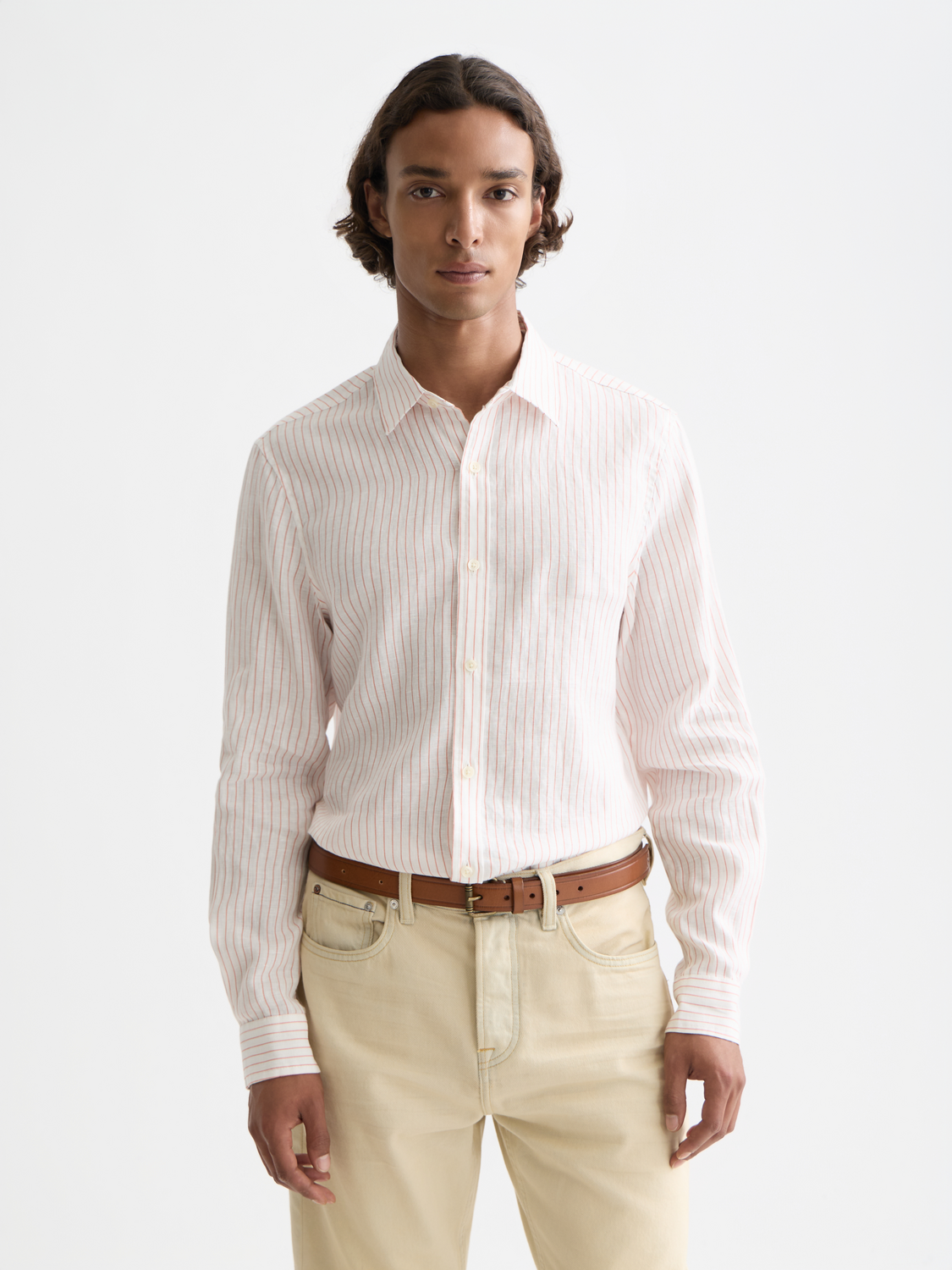Striped linen regular-fit shirt