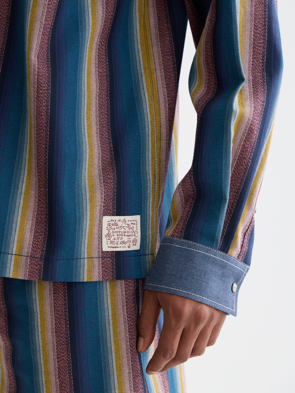 Multicolor stripe western shirt