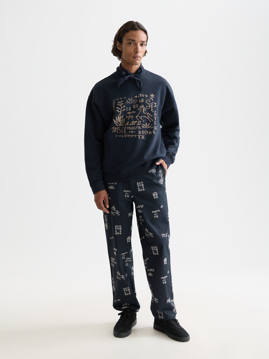 Cross stitch artwork relaxed sweatshirt