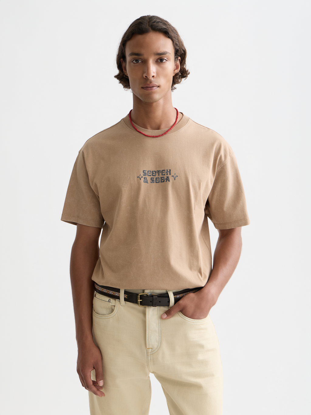 artwork relaxed snow-washed T-shirt