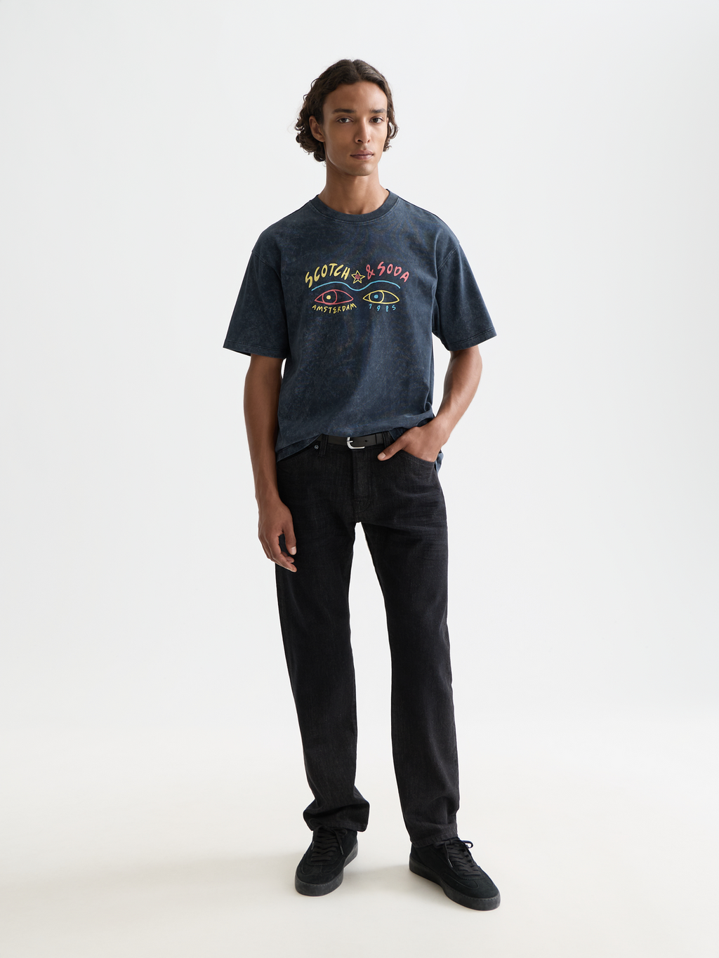 artwork relaxed snow-washed T-shirt