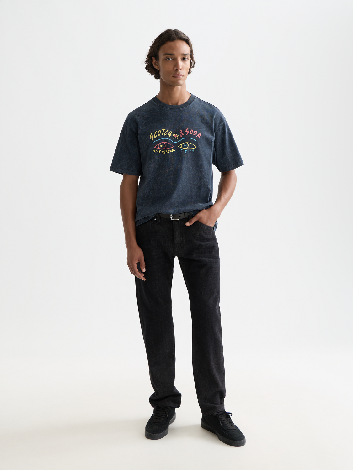 artwork relaxed snow-washed T-shirt