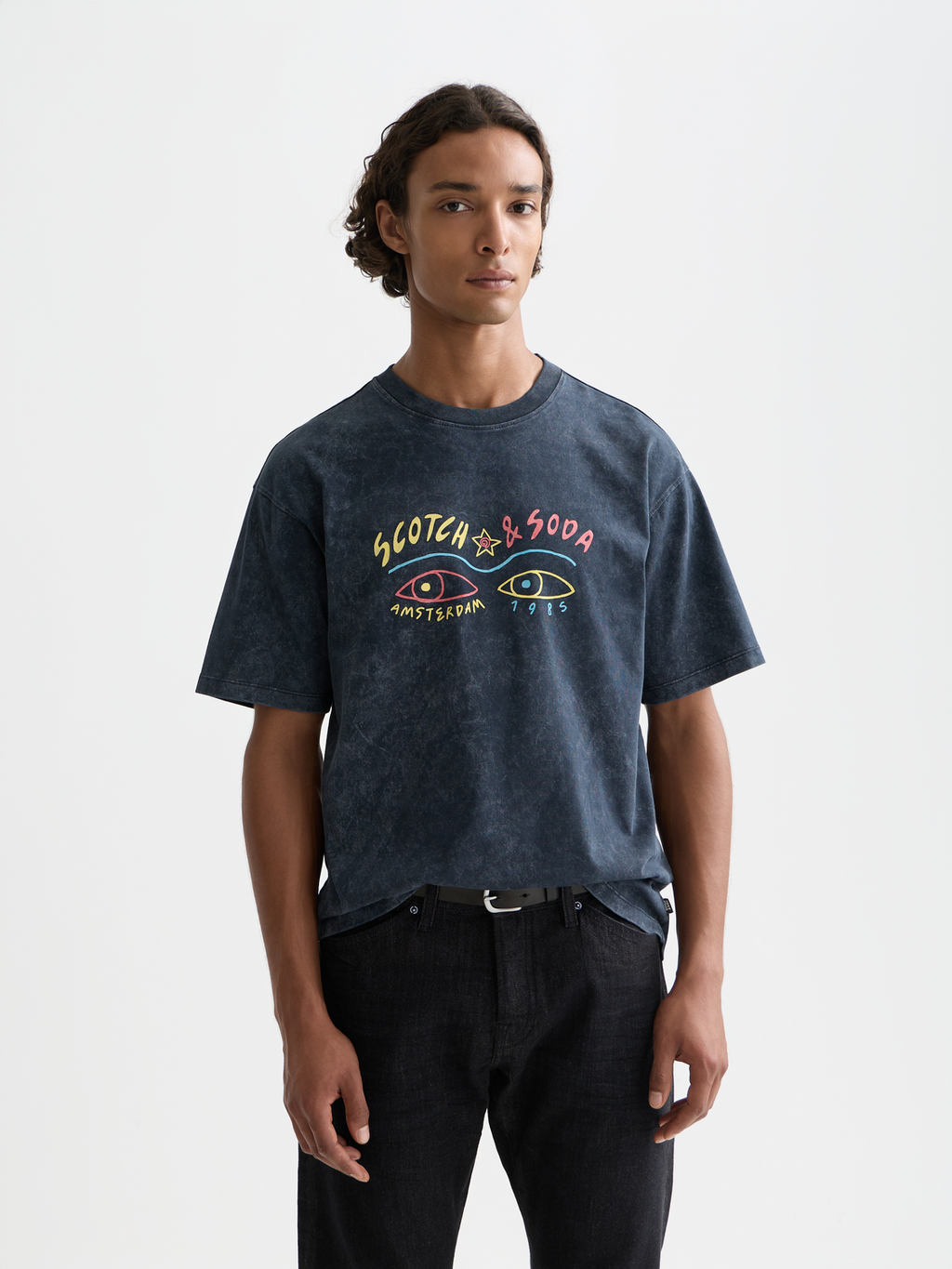 artwork relaxed snow-washed T-shirt