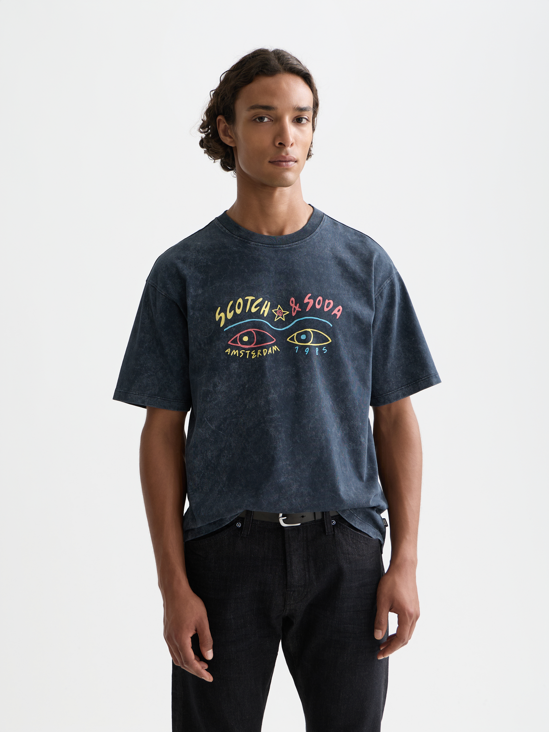 artwork relaxed snow-washed T-shirt