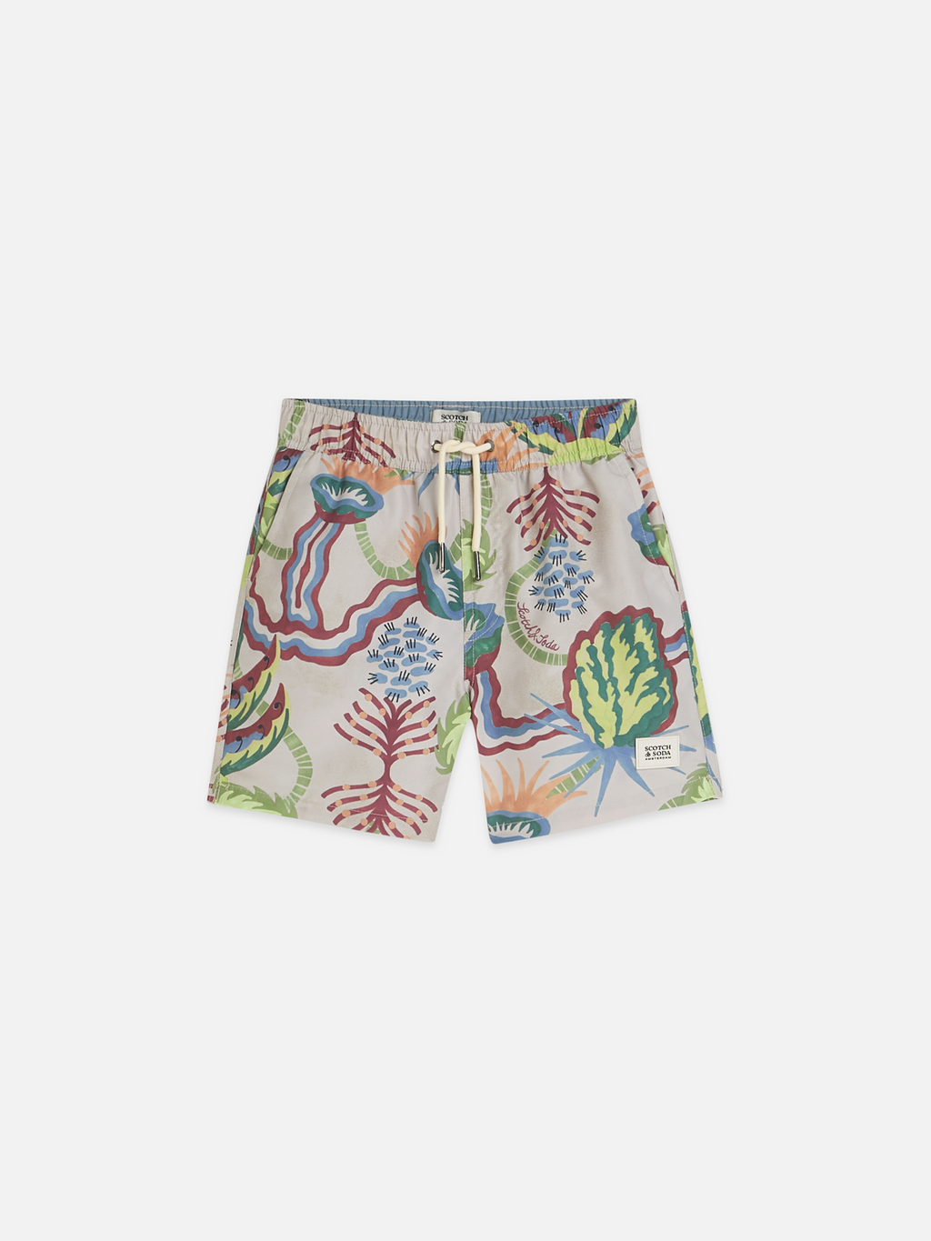 Printed midlength swim shorts