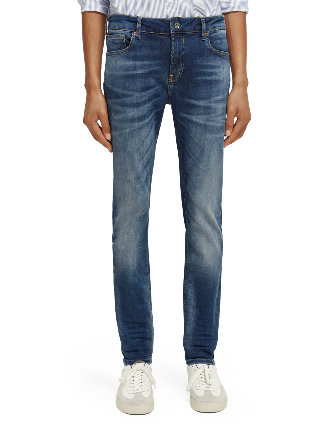 Scotch & Soda NOS Skim-Kimono Yes Jeans Uomo, Taglio Skinny, Colore Nero, Chiusura Lampo