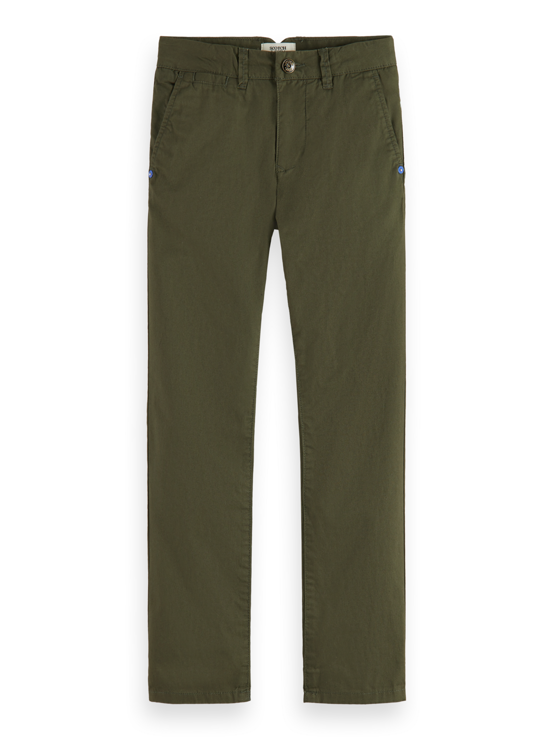 REGULAR SLIM-FIT - PEACHED PIMA COTTON CHINO