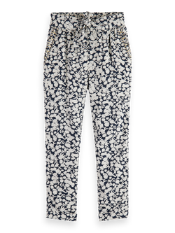 TAPERED ALL-OVER PRINTED AND EMBROIDERED VISCOSE PANTS