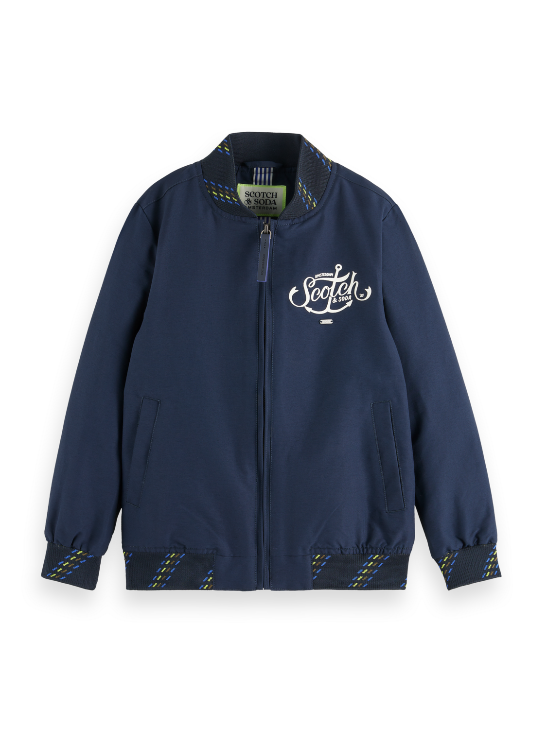 LIGHTWEIGHT JACKET WITH COLOURFUL RIB TIPPING
