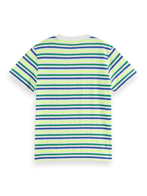 RELAXED-FIT YARN-DYED STRIPE COTTON-LINEN BLEND T-SHIRT