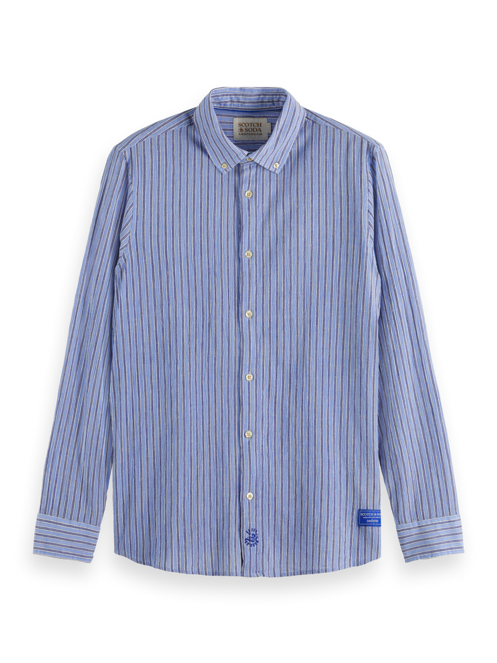 REGULAR FIT CRINKLE STRIPE SHIRT