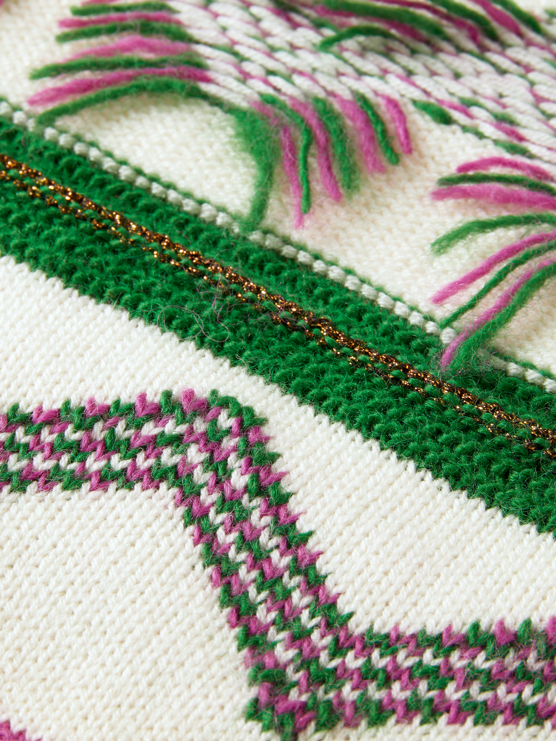 FRINGE JACQUARD PULLOVER