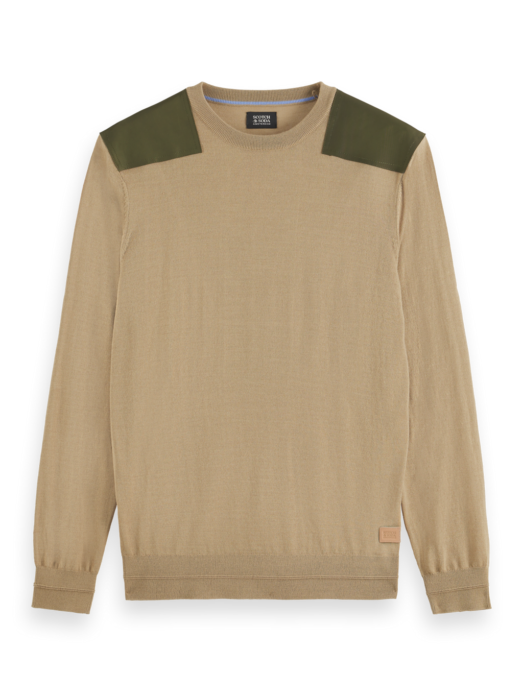 CREW NECK WITH NYLON DETAILS
