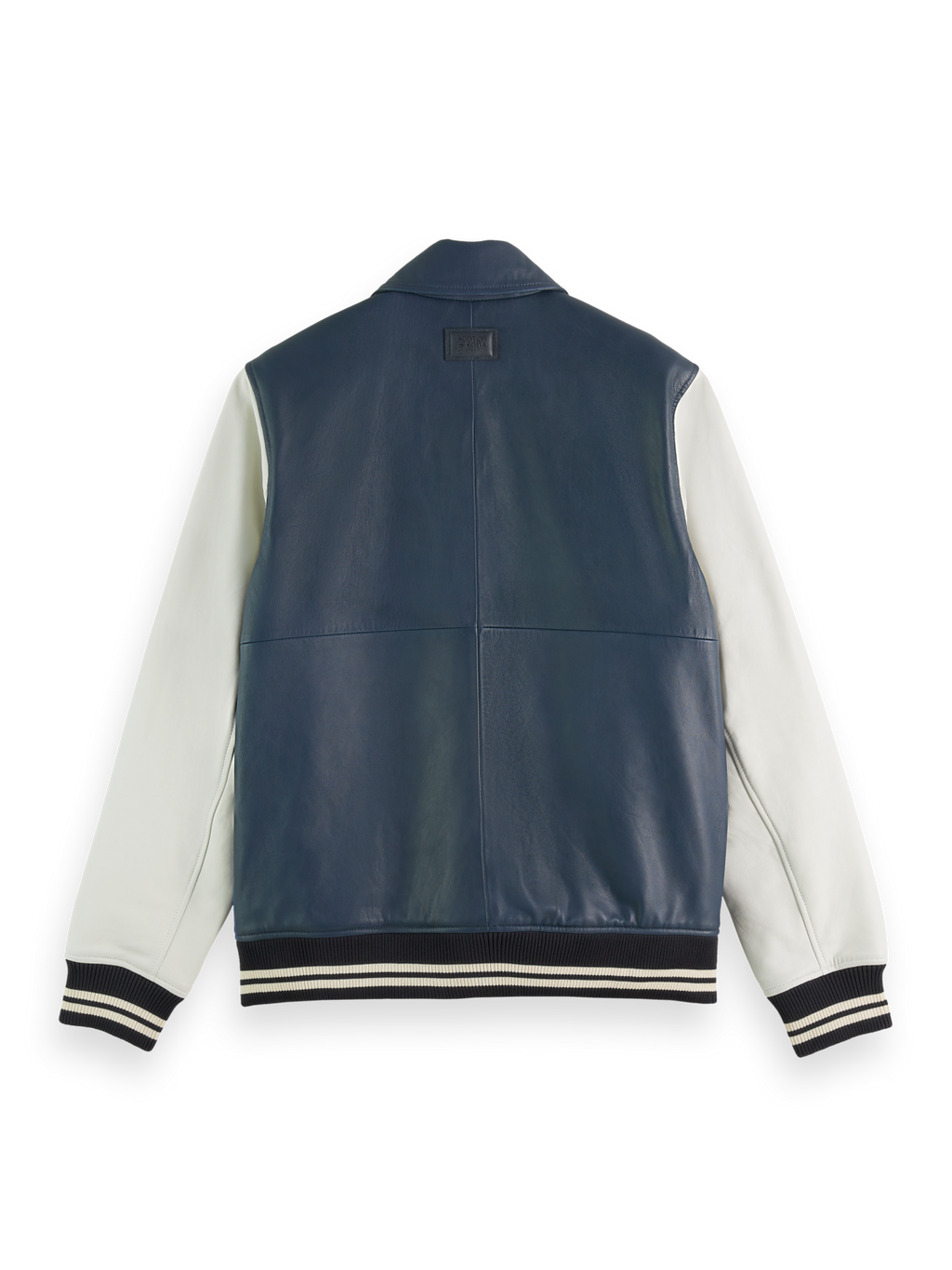 COLOUR BLOCK LEATHER BOMBER