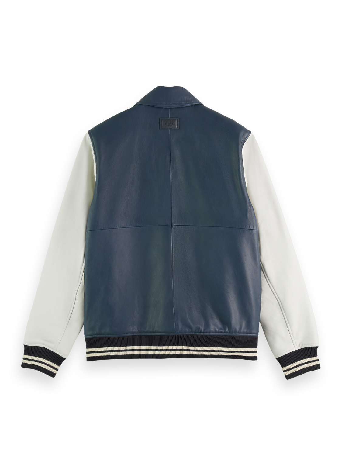 COLOUR BLOCK LEATHER BOMBER