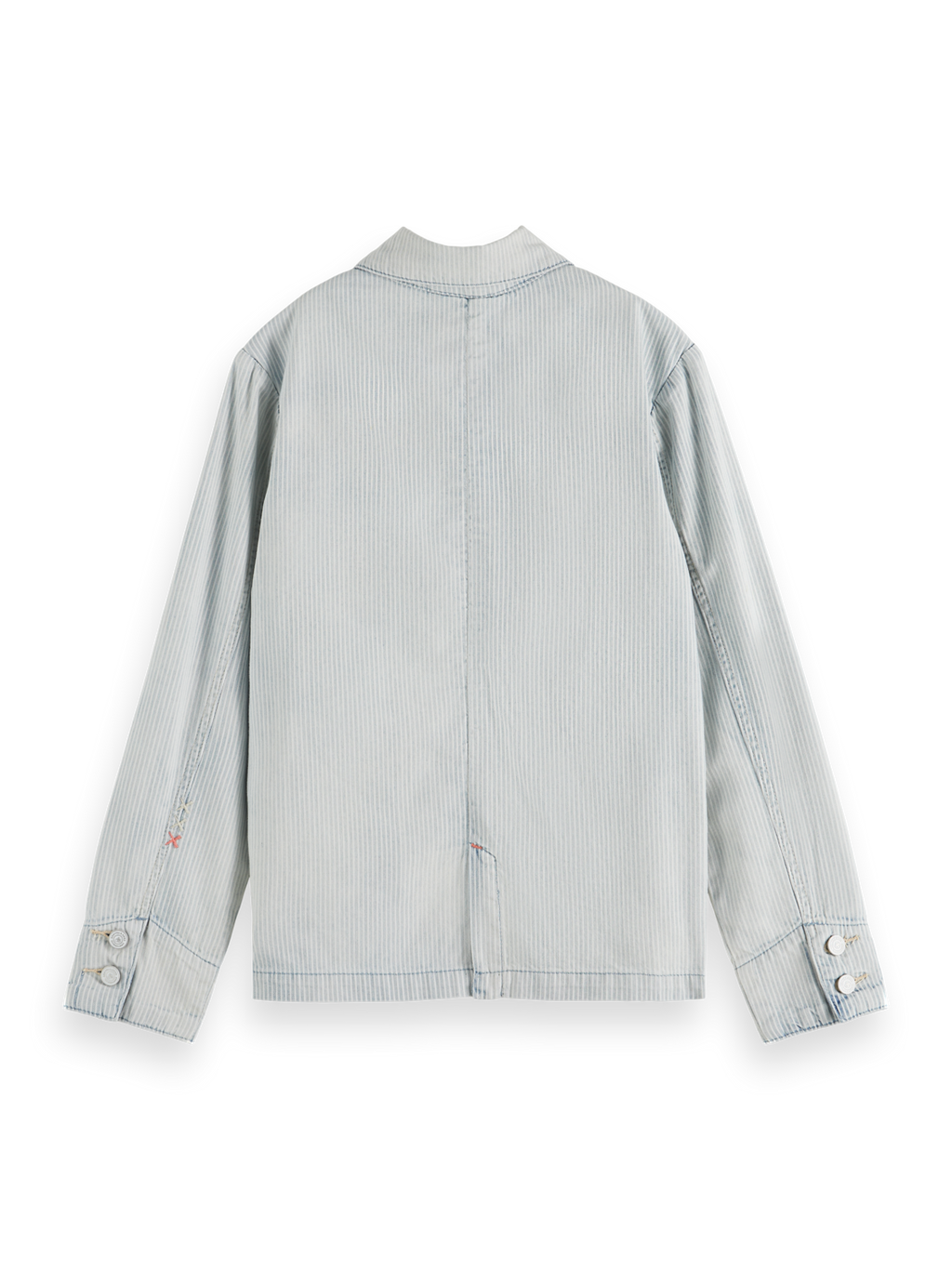 WASHED INDIGO STRIPED DENIM WORKWEAR JACKET