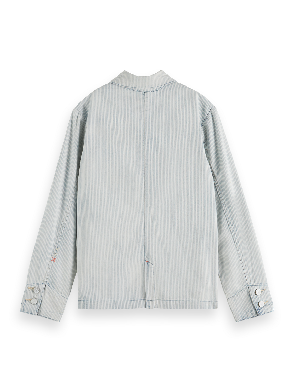 WASHED INDIGO STRIPED DENIM WORKWEAR JACKET