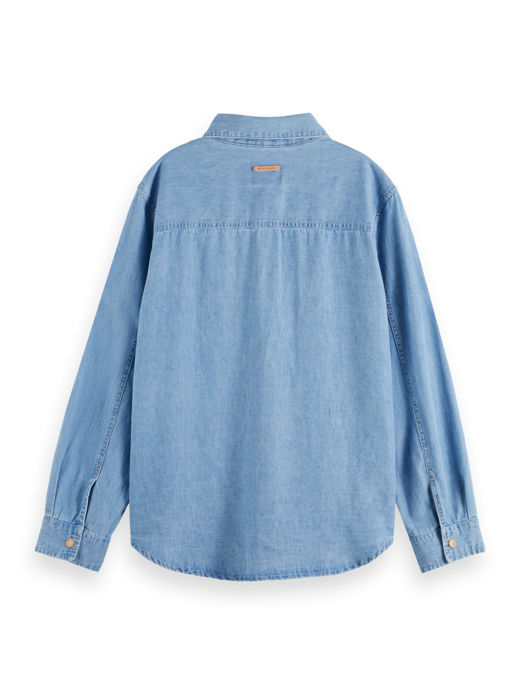 LONG SLEEVE SHIRT WITH ONE POCKET - WASHED INDIGO
