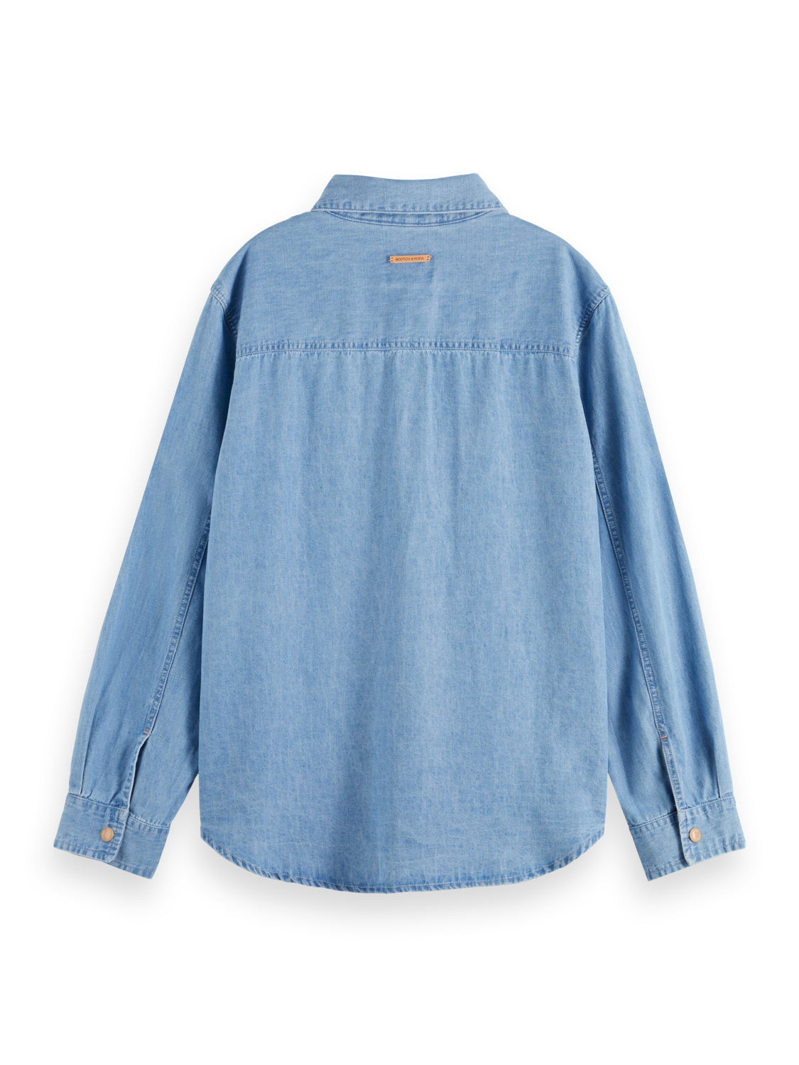 LONG SLEEVE SHIRT WITH ONE POCKET - WASHED INDIGO