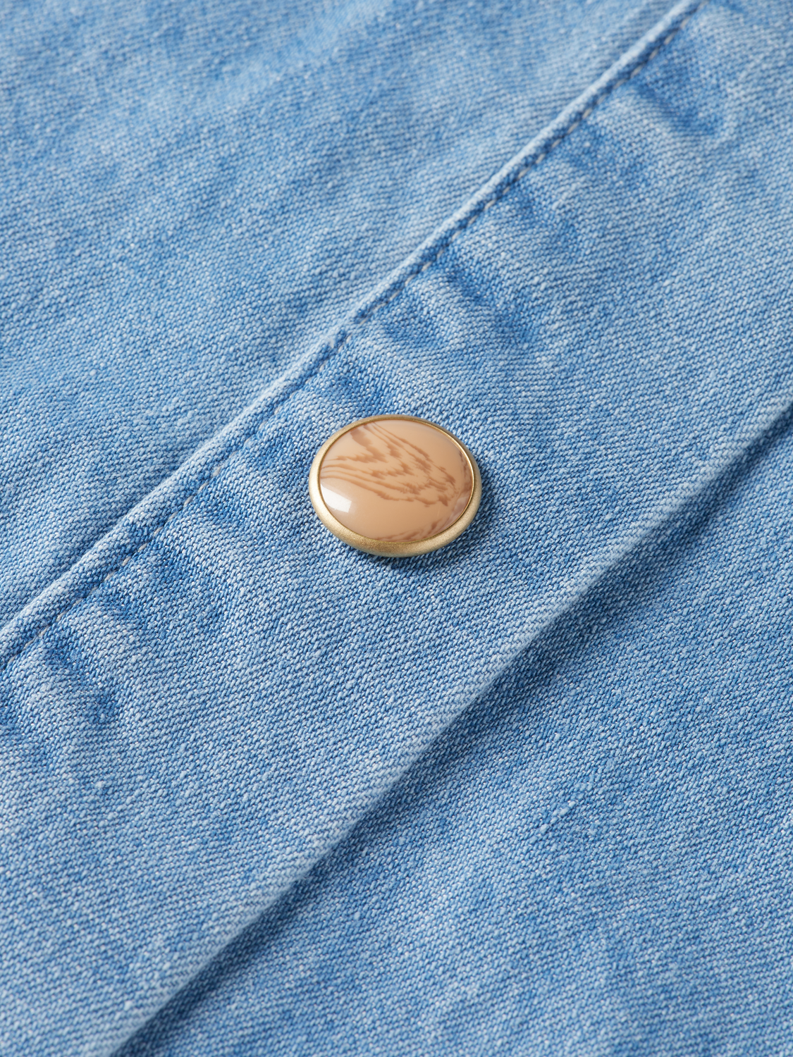 LONG SLEEVE SHIRT WITH ONE POCKET - WASHED INDIGO
