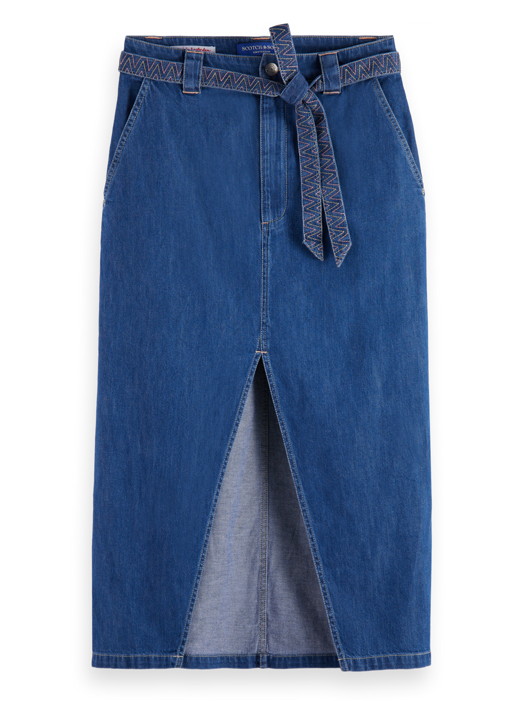 SUMMERY SKIRT WITH BELT - WASHED INDIGO