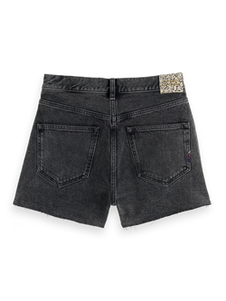 THE RAY 5 POCKET LOW RISE DENIM SHORT - WASHED BLACK