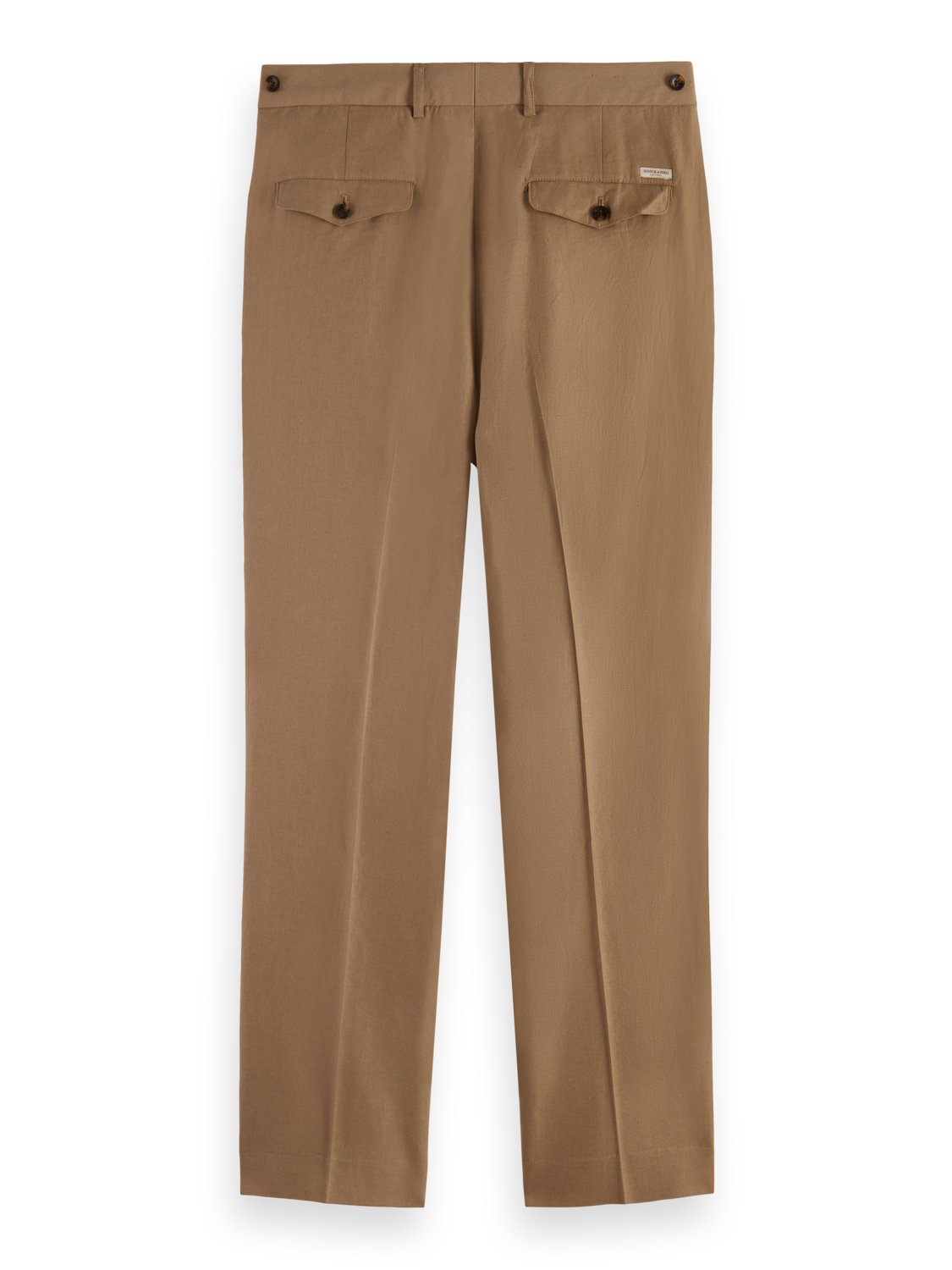SEASONAL- STRAIGHT FIT PLEATED COTTON/LINEN TWILL CHINO
