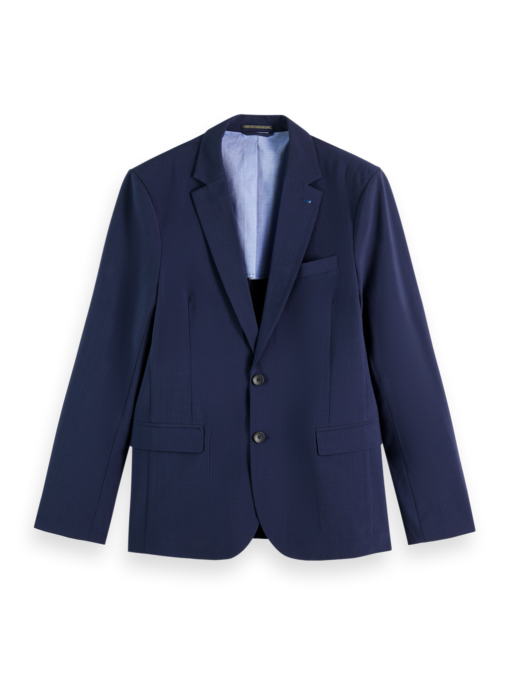 PINSTRIPED FINE WOOL-BLEND SEERSUCKER BLAZER