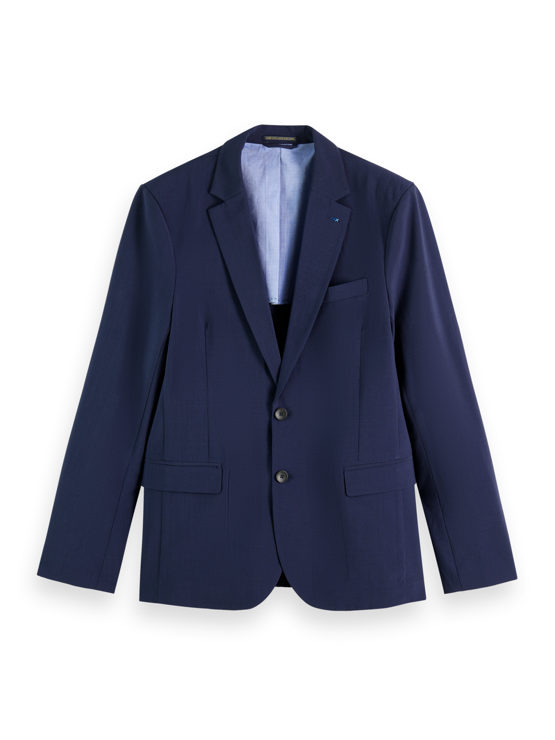 PINSTRIPED FINE WOOL-BLEND SEERSUCKER BLAZER