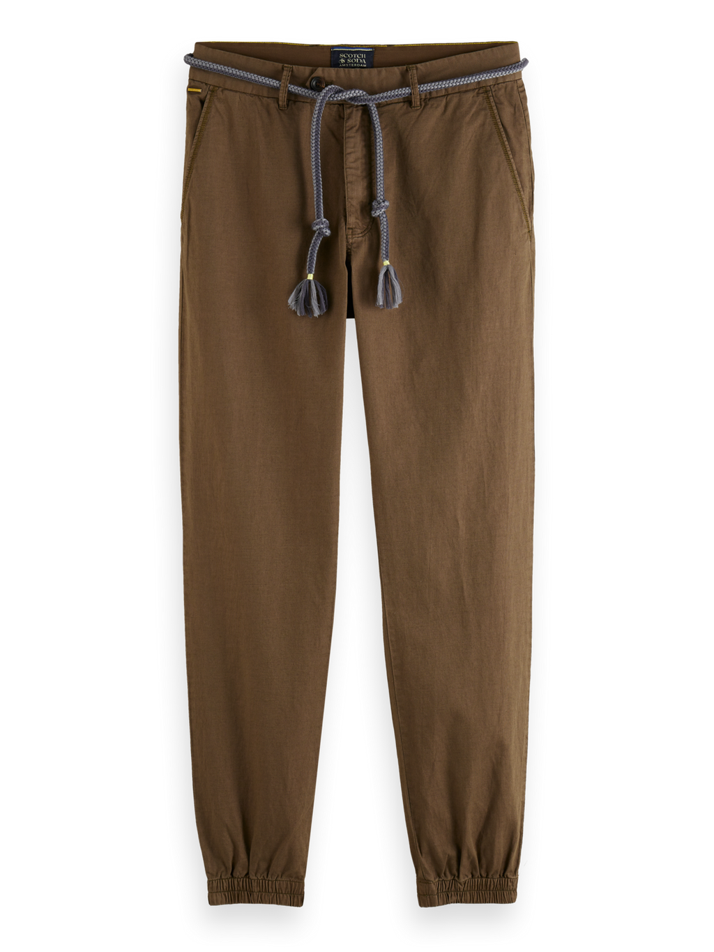 SEASONAL - RELAXED FIT GARMENT-DYED LINEN-BLEND CHINO JOGGER