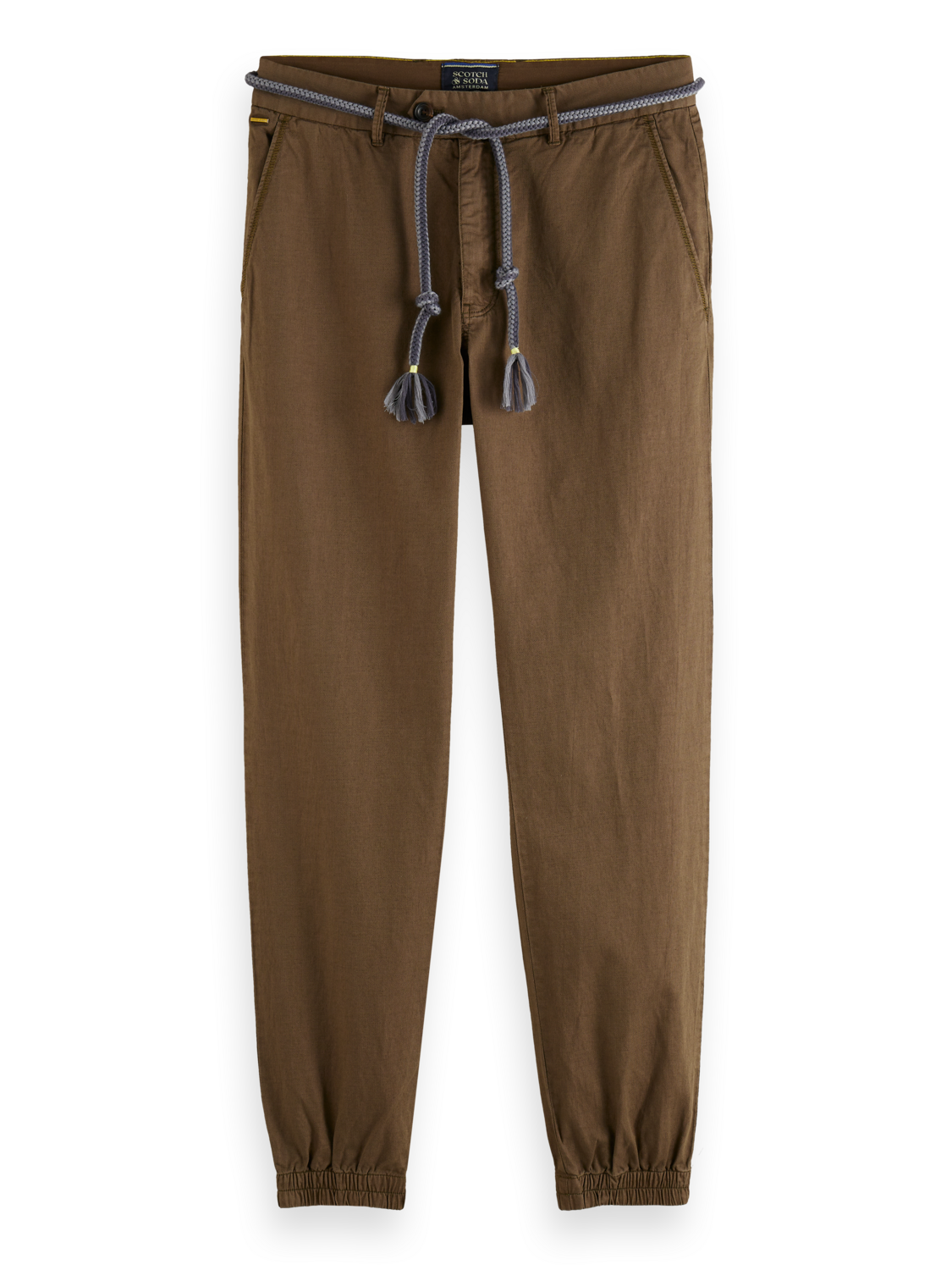 SEASONAL - RELAXED FIT GARMENT-DYED LINEN-BLEND CHINO JOGGER