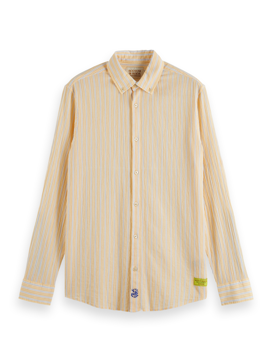 REGULAR FIT CRINKLE STRIPE SHIRT