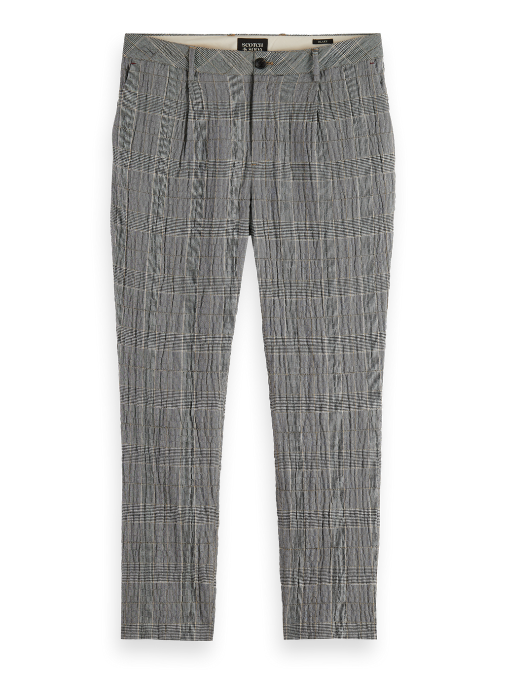 BLAKE - CHECKED COTTON-BLEND SEERSUCKER CHINO