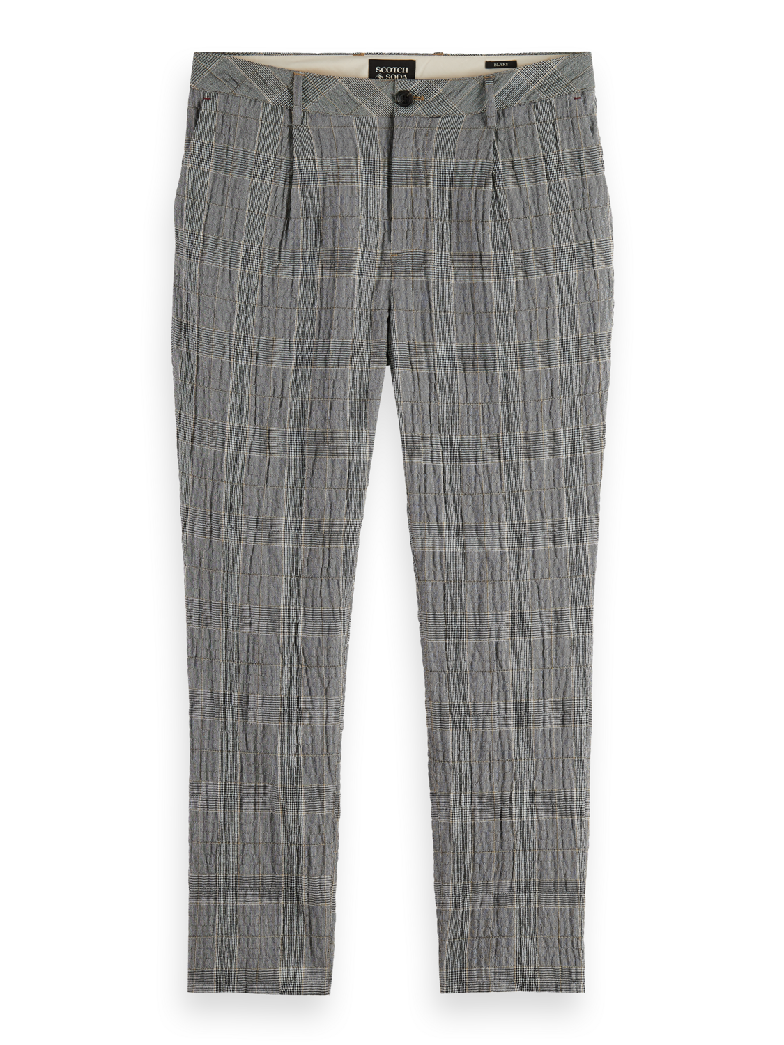 BLAKE - CHECKED COTTON-BLEND SEERSUCKER CHINO
