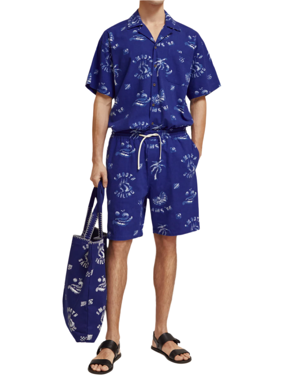 FAVE - PRINTED COTTON-BLEND BERMUDA