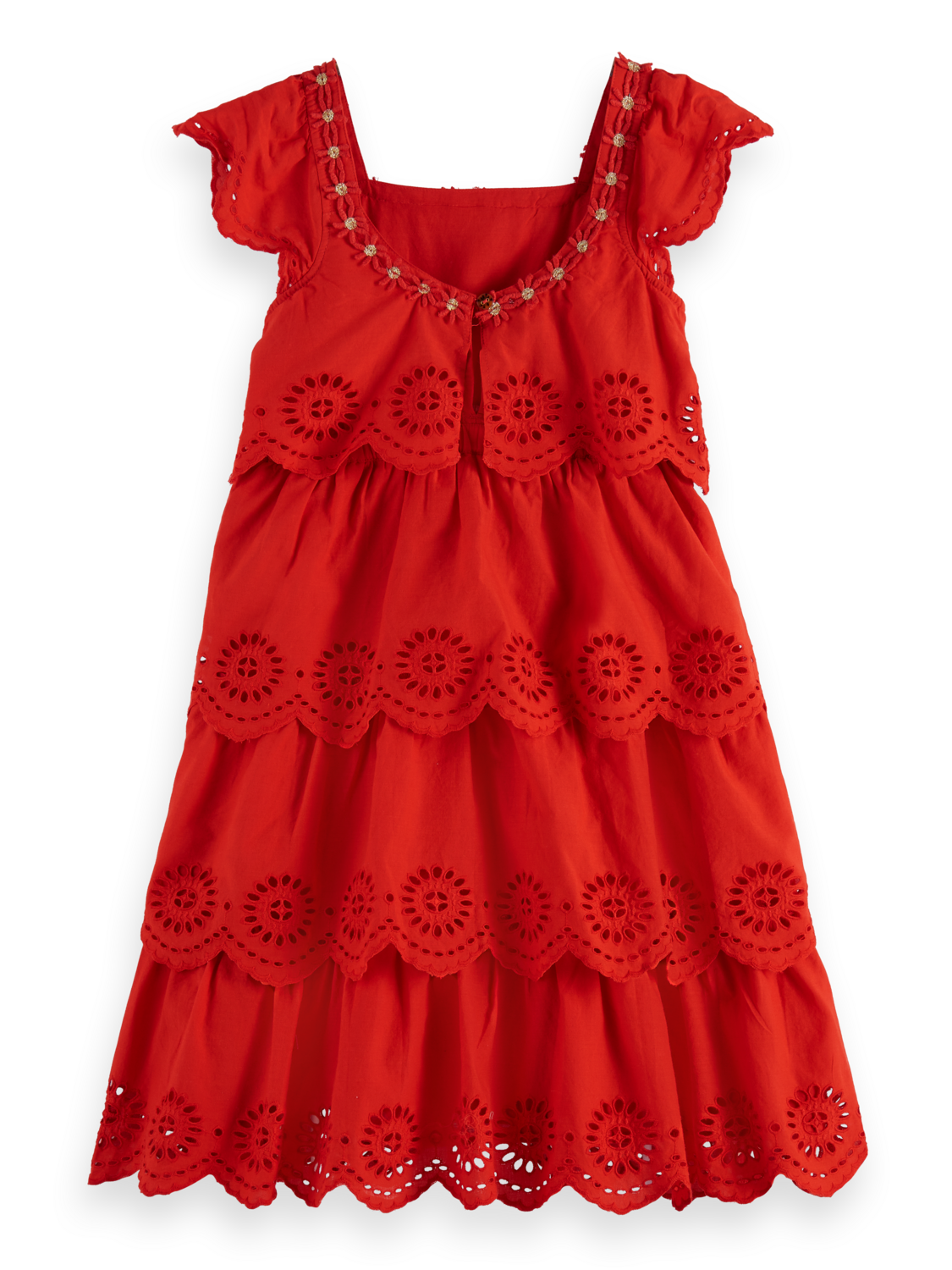 Girls LAYERED MIDI BRODERIE ANGLAISE DRESS