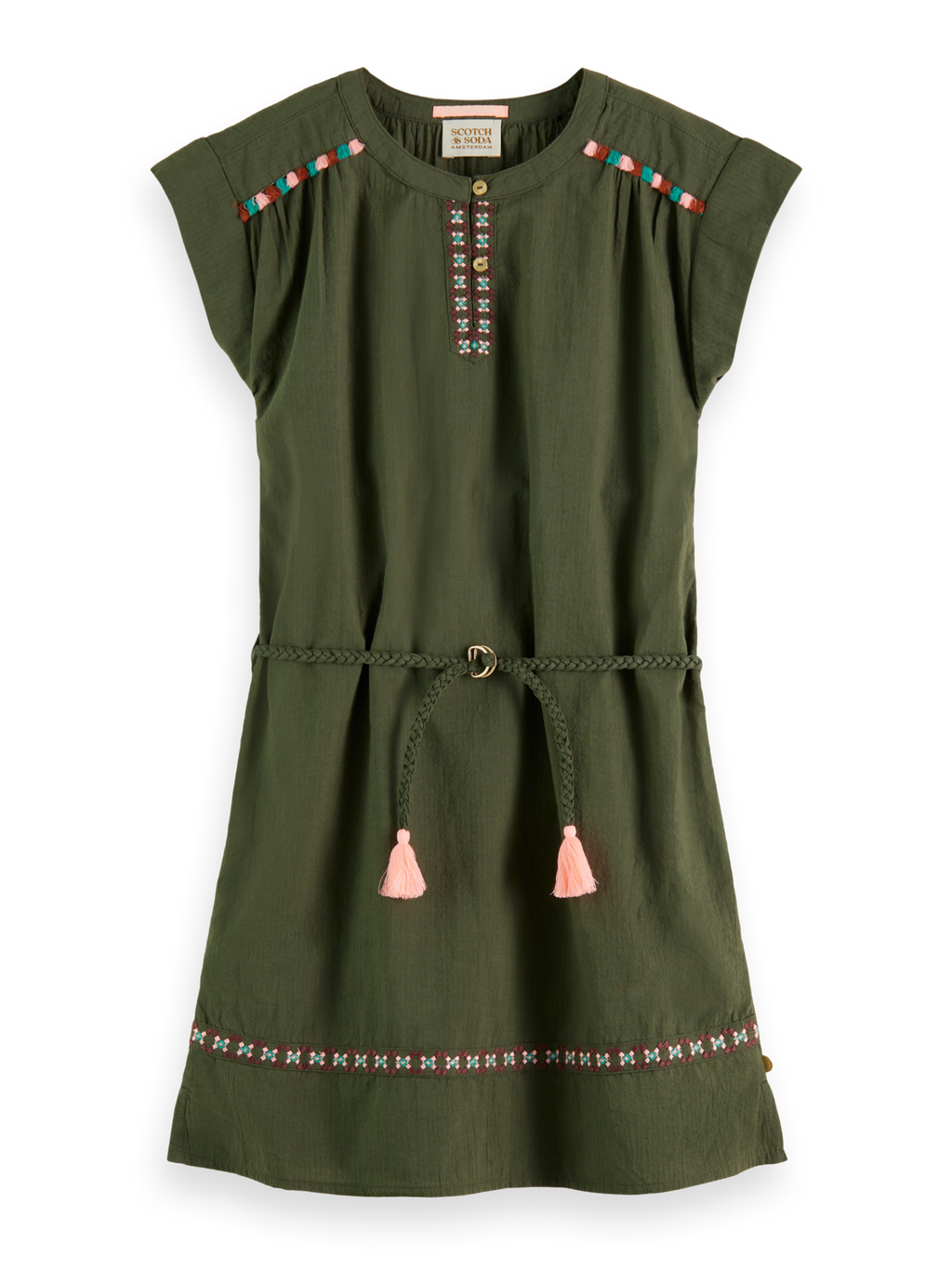 Girls NEON POP EMBROIDERED KAFTAN DRESS