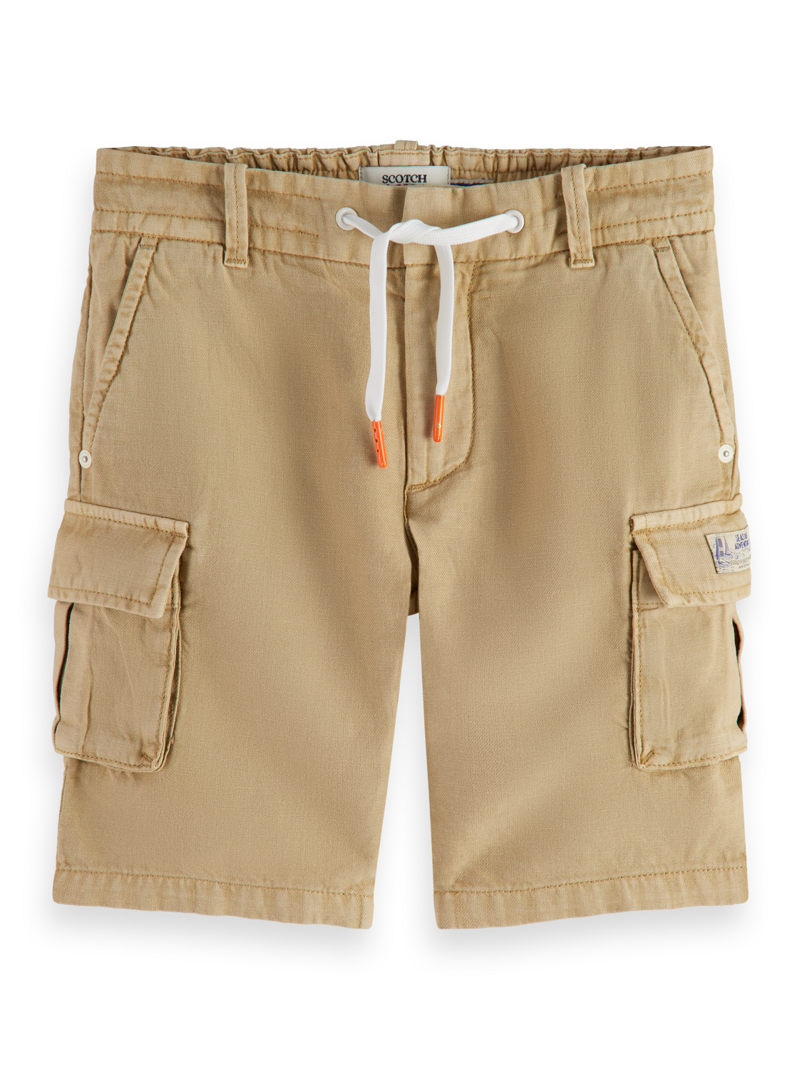 LONGER-LENGTH - GARMENT-DYED COTTON LINEN CARGO SHORTS