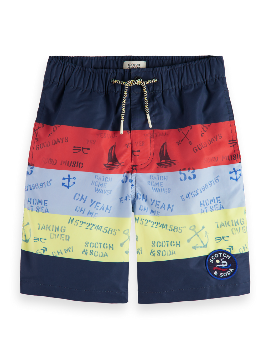 Boys LONG-LENGTH COLOURBLOCK BOARD SHORTS