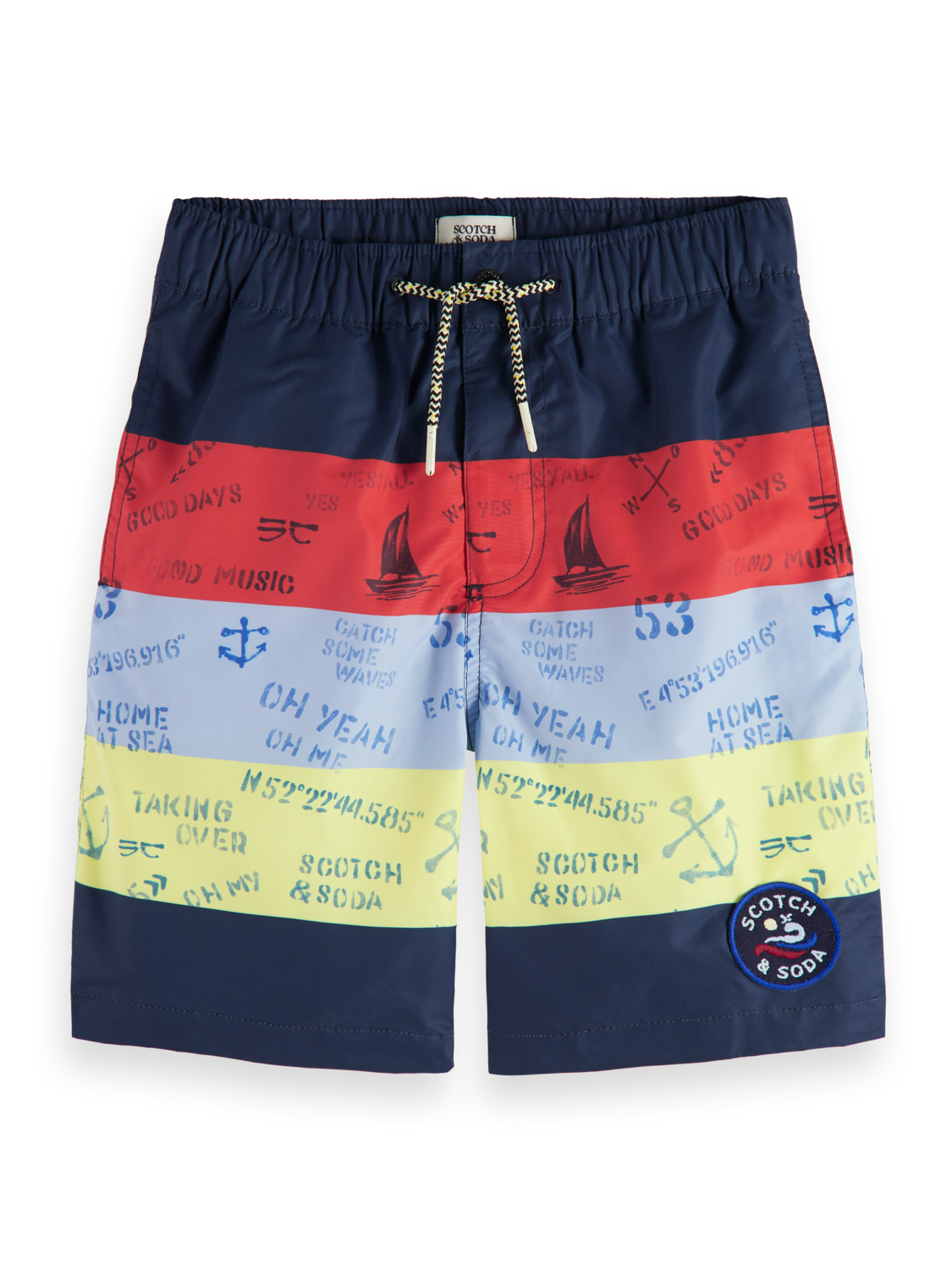 Boys LONG-LENGTH COLOURBLOCK BOARD SHORTS