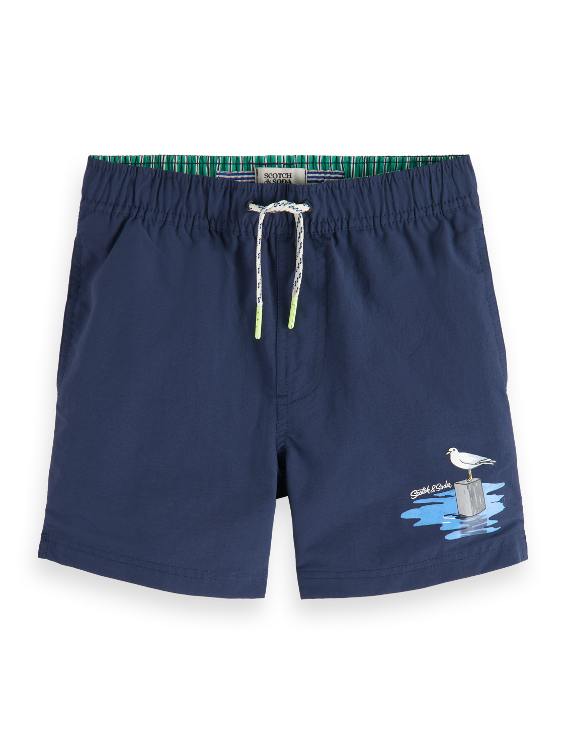 SHORT-LENGTH PLACED ARTWORK SWIMSHORTS