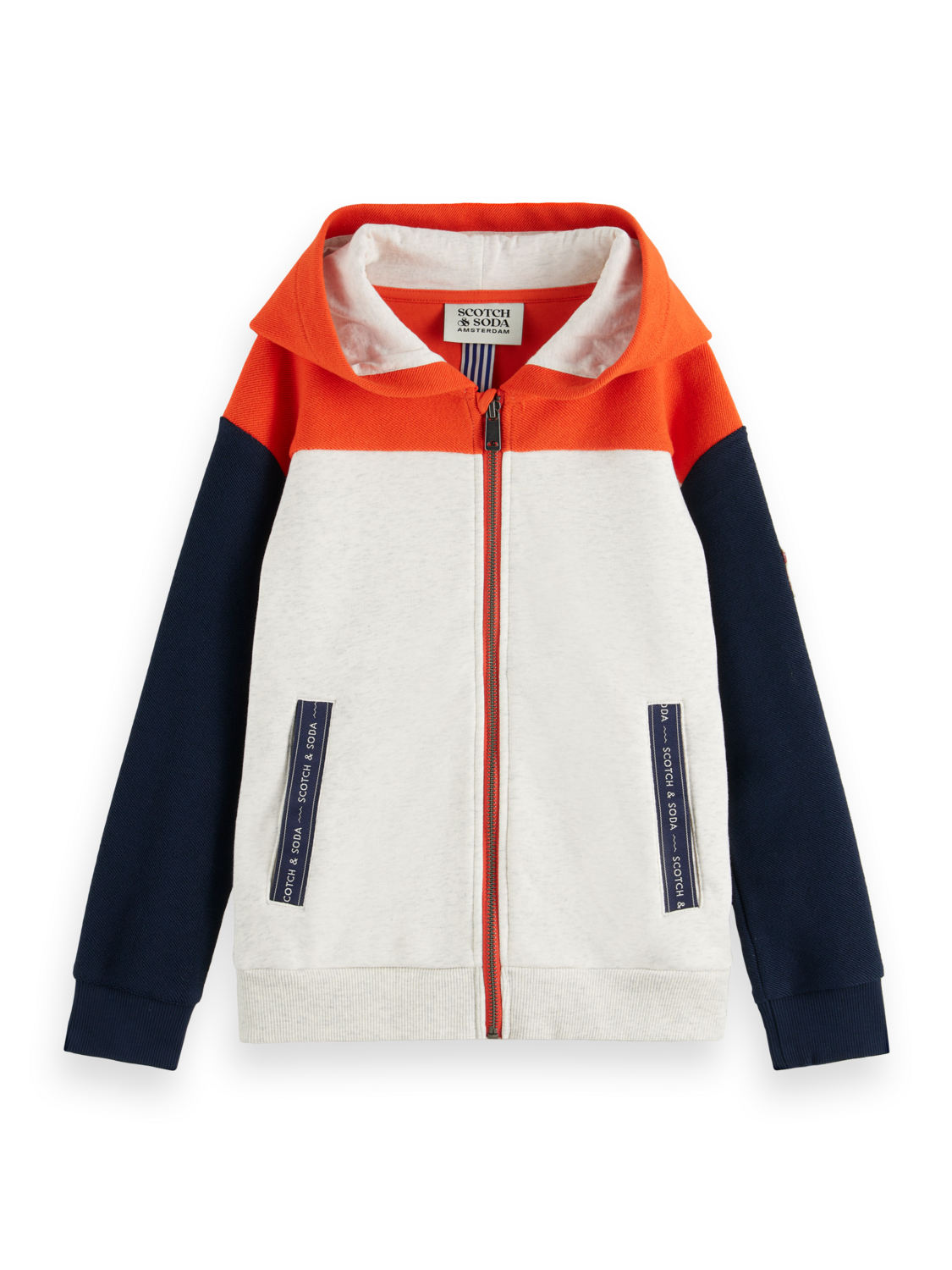 Boys  COLOUR BLOCK ZIP-THROUGH HOODIE