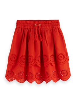 TIERED BRODERIE ANGLAISE SKIRT