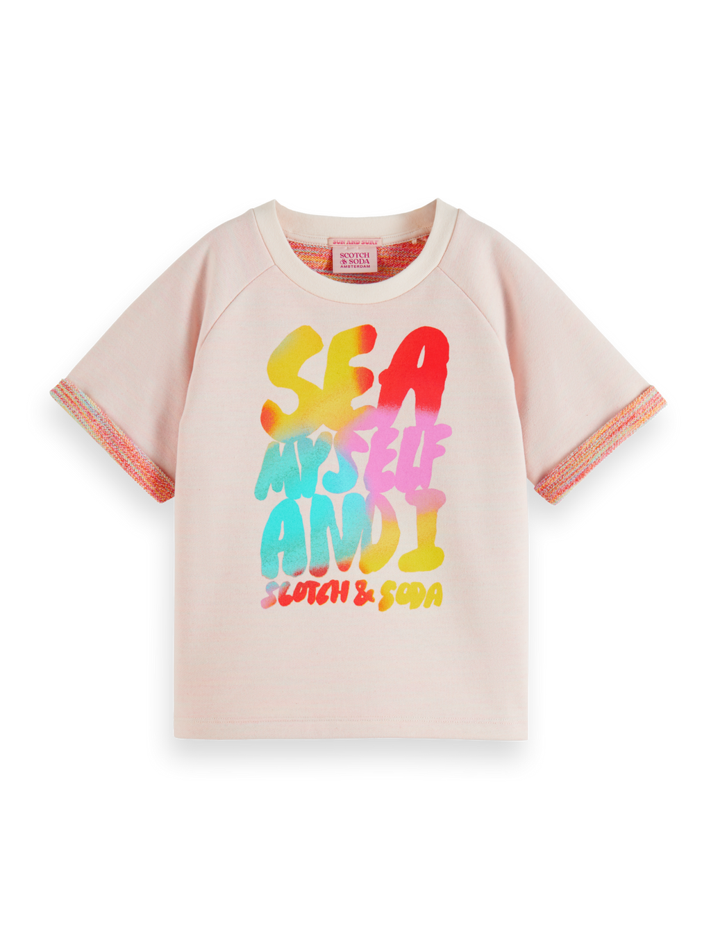 SHORT SLEEVED FASHION-FIT MULTICOLOUR TERRY SWEATSHIRT