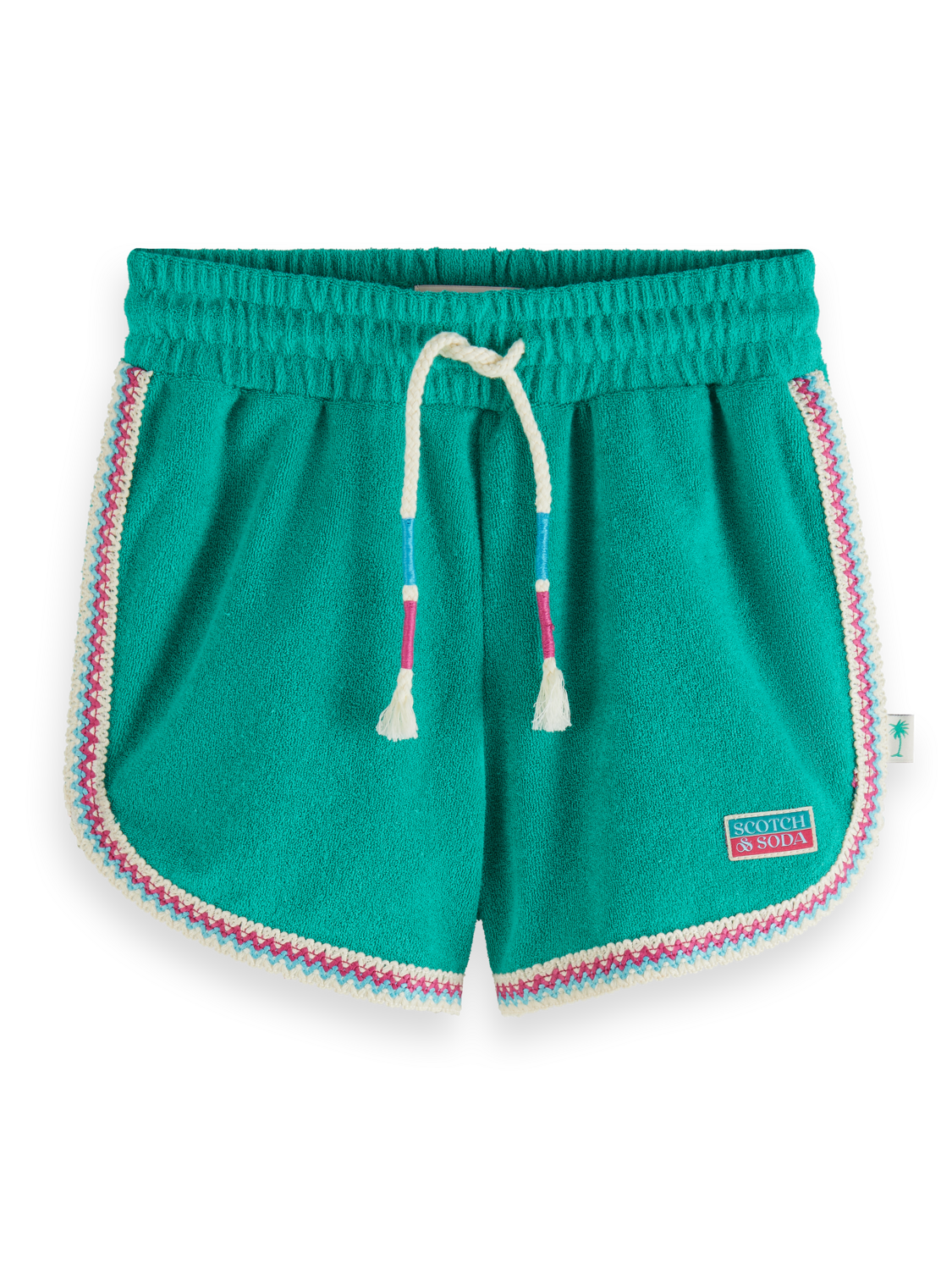 CONTRAST HEM TOWELLING SHORTS
