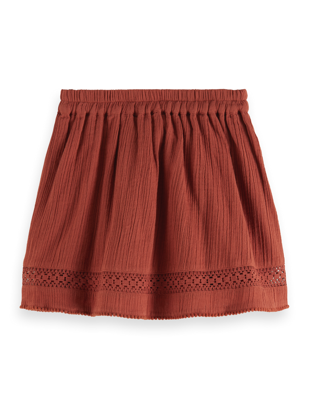 Girls LACE DETAIL CRINKLE COTTON MINI SKIRT
