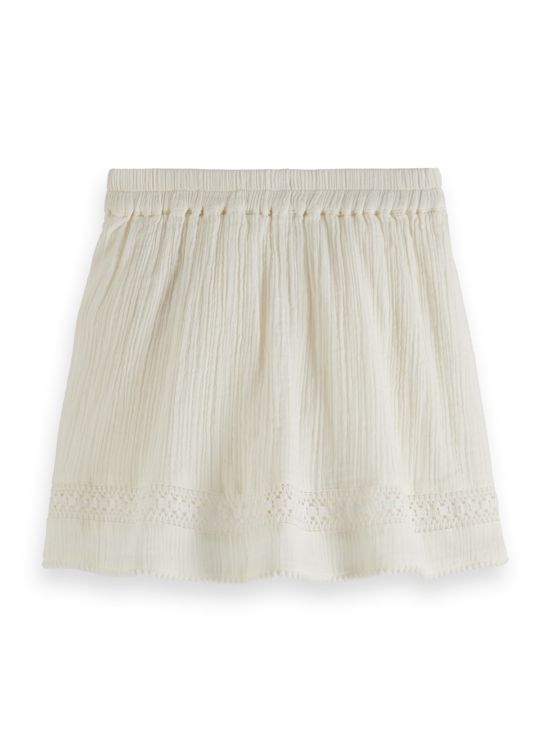 Girls LACE DETAIL CRINKLE COTTON MINI SKIRT