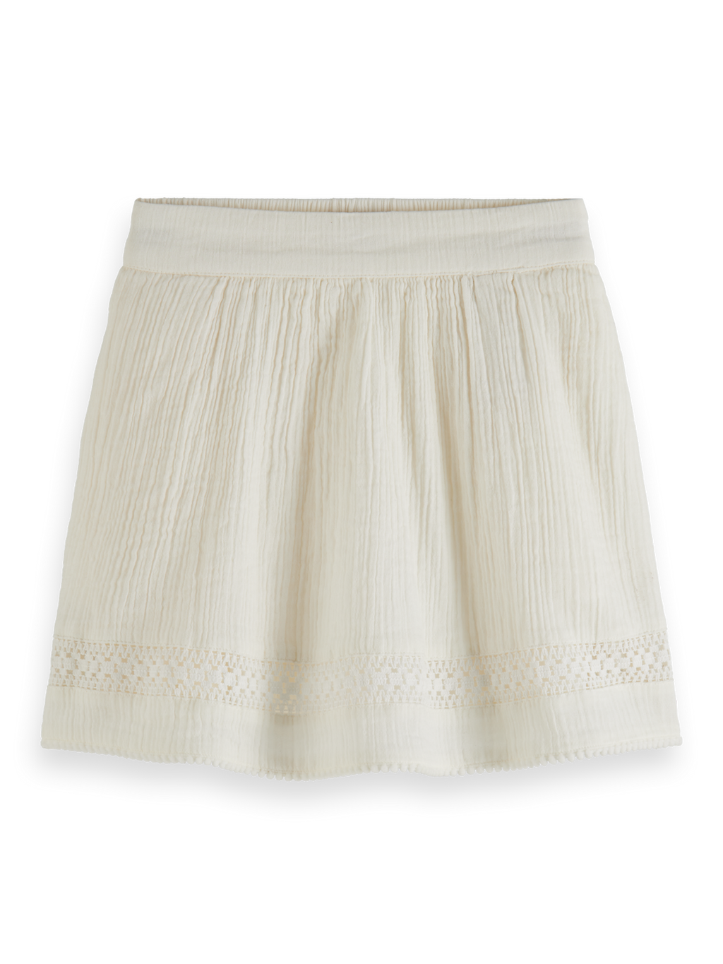 Girls LACE DETAIL CRINKLE COTTON MINI SKIRT