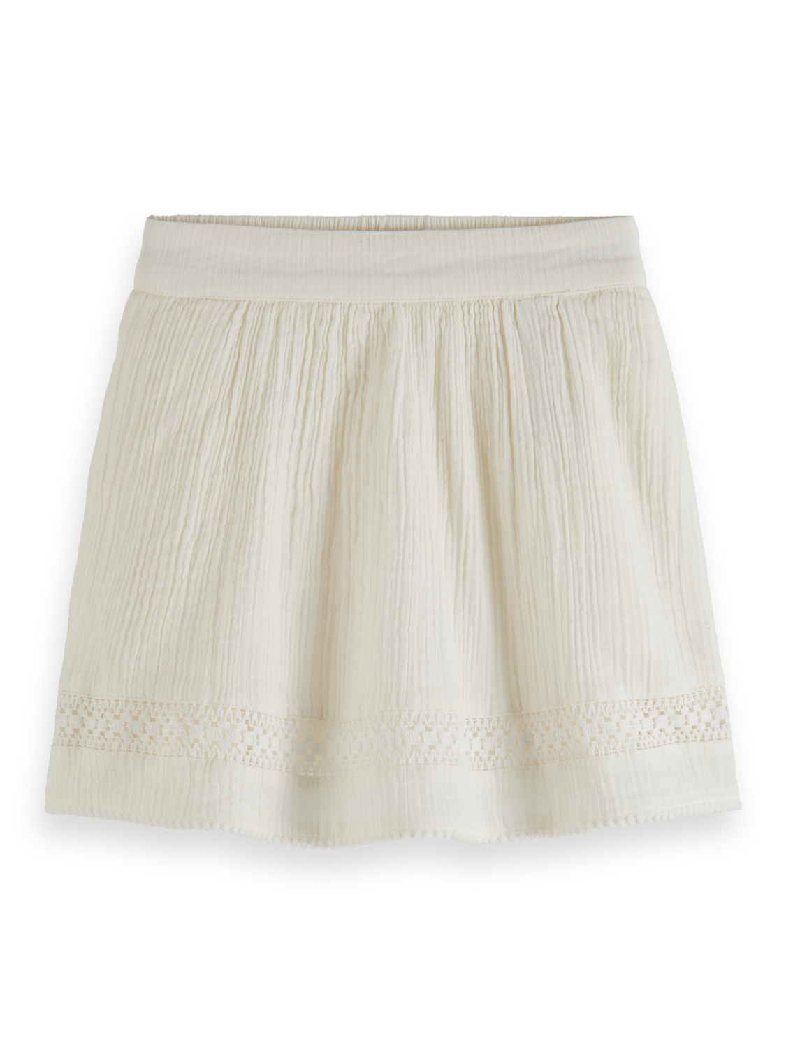 Girls LACE DETAIL CRINKLE COTTON MINI SKIRT